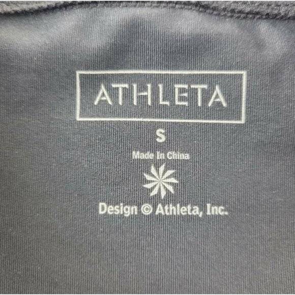 Athleta Womens Black Long Sleeve Workout Shirt S 1/4 Zip Up Top - Picture 4 of 6